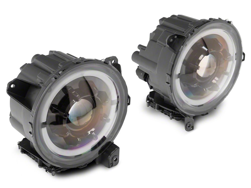 MP Concepts Apollo LED Headlights; Black Housing; Clear Lens (18-25 Jeep Wrangler JL)