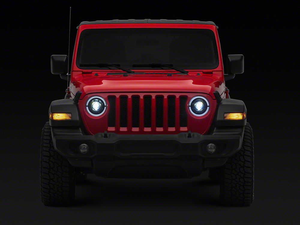 MP Concepts Apollo LED Headlights; Black Housing; Clear Lens (18-25 Jeep Wrangler JL)