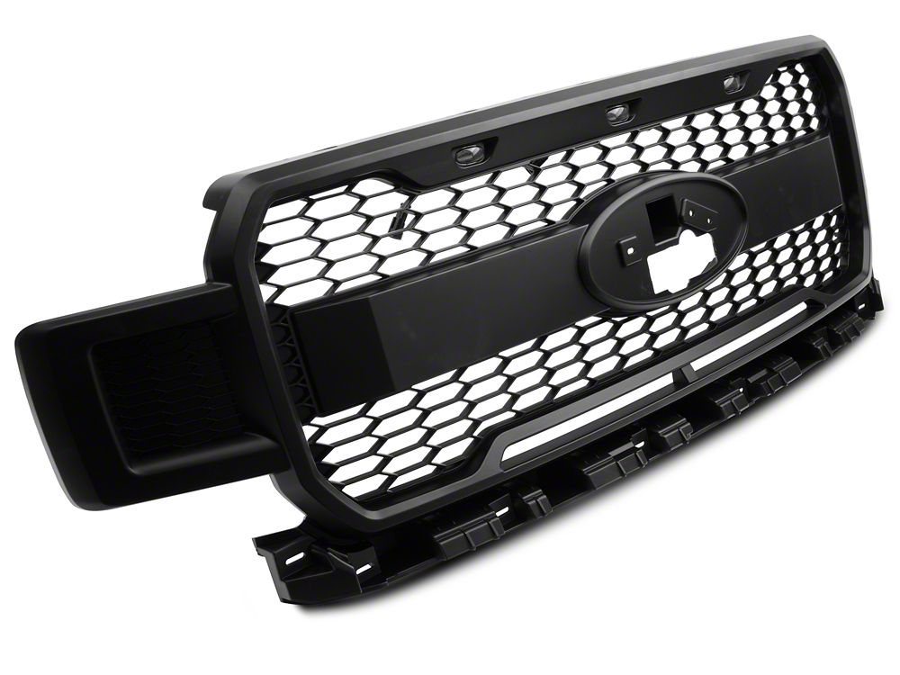 MP Concepts Upper Replacement Grille with LED DRL; Matte Black (18-20 F-150, Excluding Raptor)