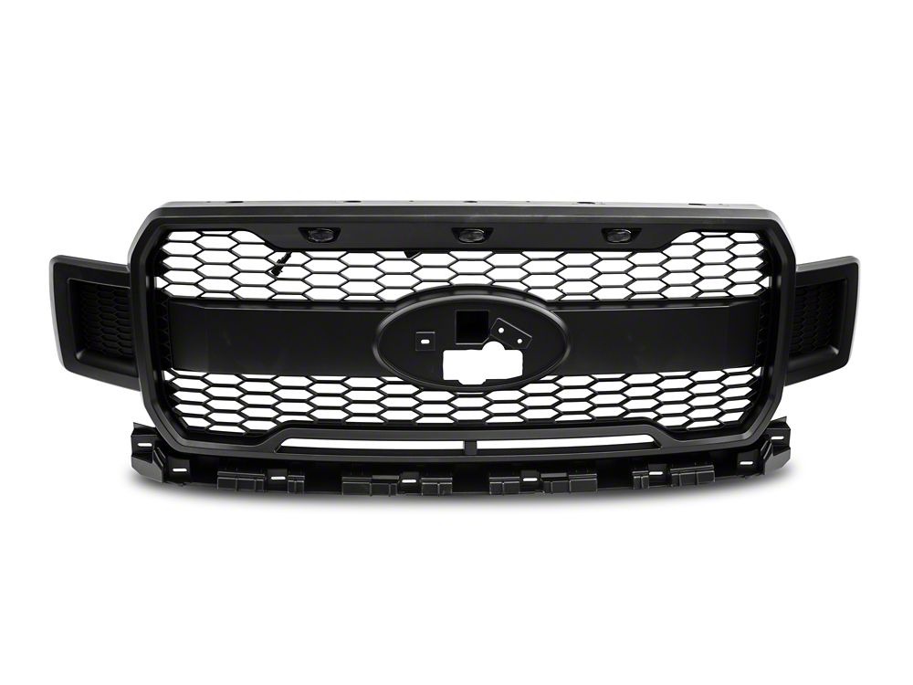 MP Concepts Upper Replacement Grille with LED DRL; Matte Black (18-20 F-150, Excluding Raptor)