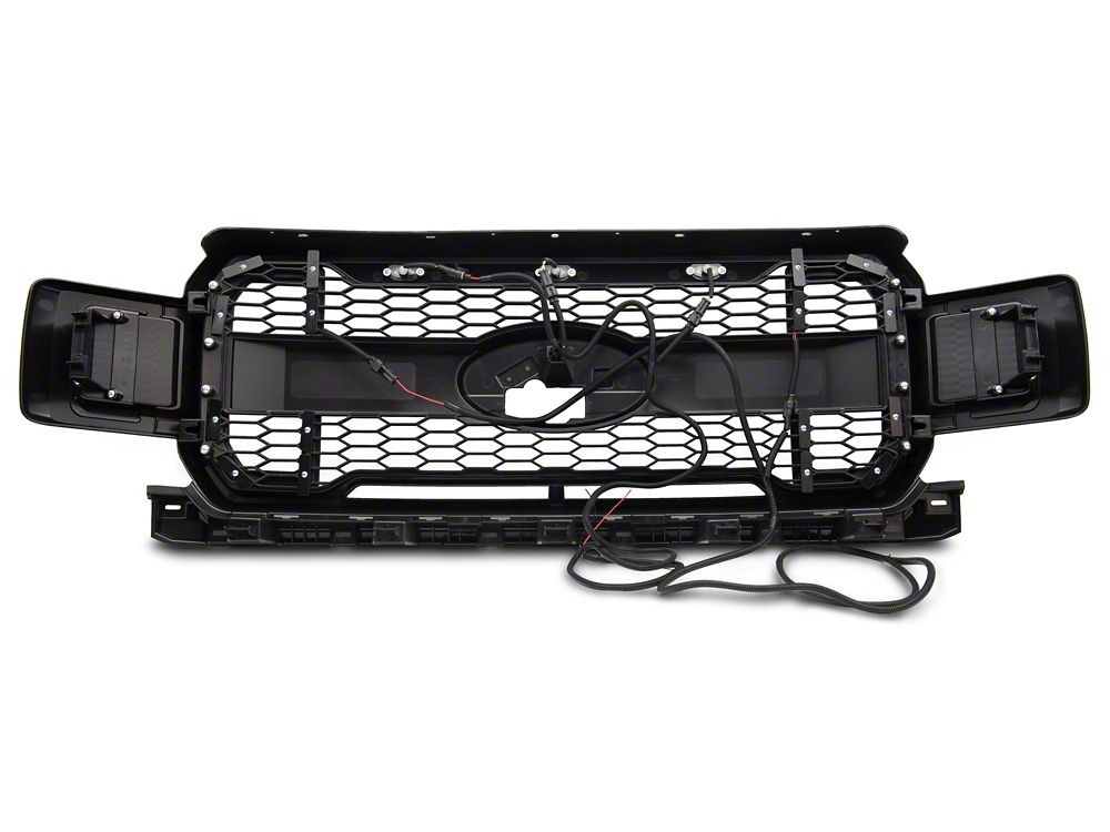 MP Concepts Upper Replacement Grille with LED Lighting and DRL; Matte Black (18-20 F-150, Excluding Raptor & XLT)