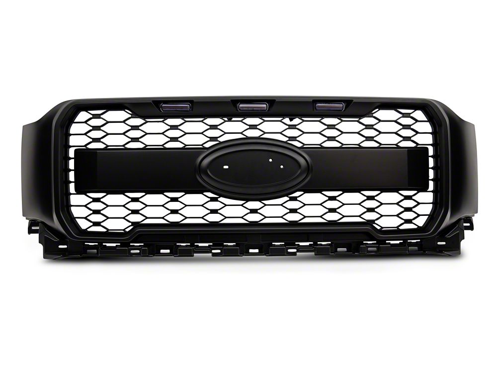 MP Concepts Upper Replacement Grille with LED Lighting; Matte Black (21-23 F-150, Excluding Raptor & Tremor)