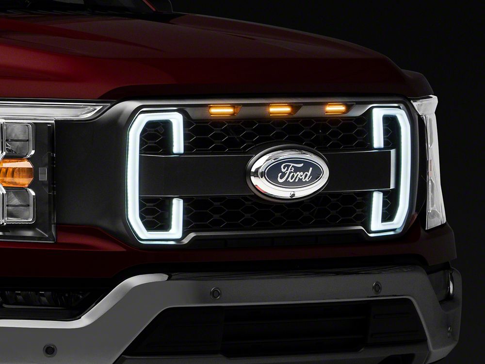 MP Concepts Upper Replacement Grille with LED Lighting and LED DRL; Matte Black (21-23 F-150, Excluding Raptor & Tremor)