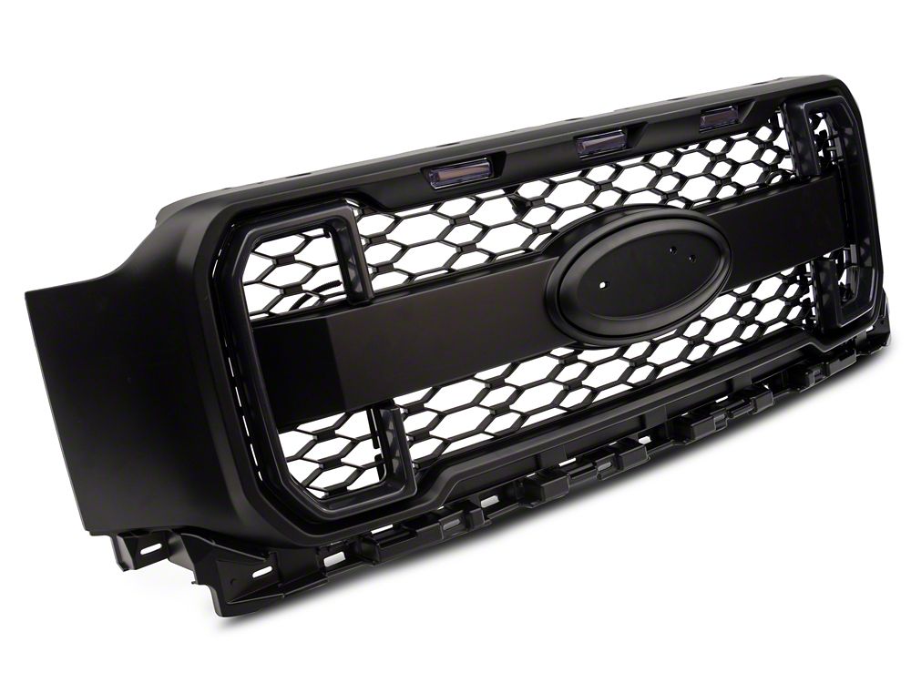 MP Concepts Upper Replacement Grille with LED Lighting and LED DRL; Matte Black (21-23 F-150, Excluding Raptor & Tremor)