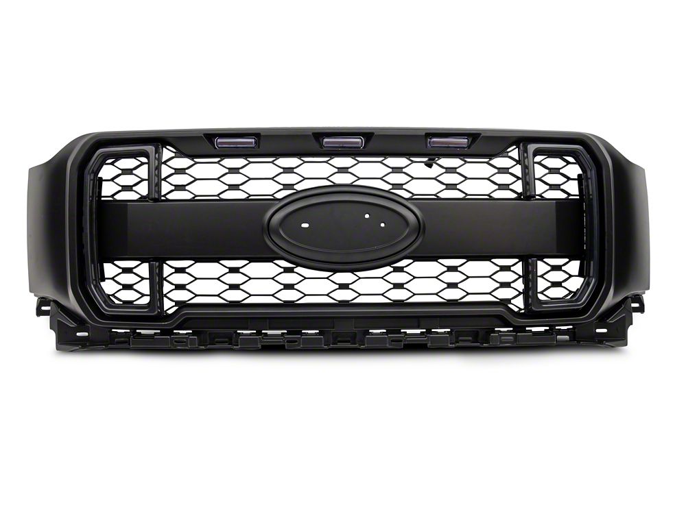 MP Concepts Upper Replacement Grille with LED Lighting and LED DRL; Matte Black (21-23 F-150, Excluding Raptor & Tremor)