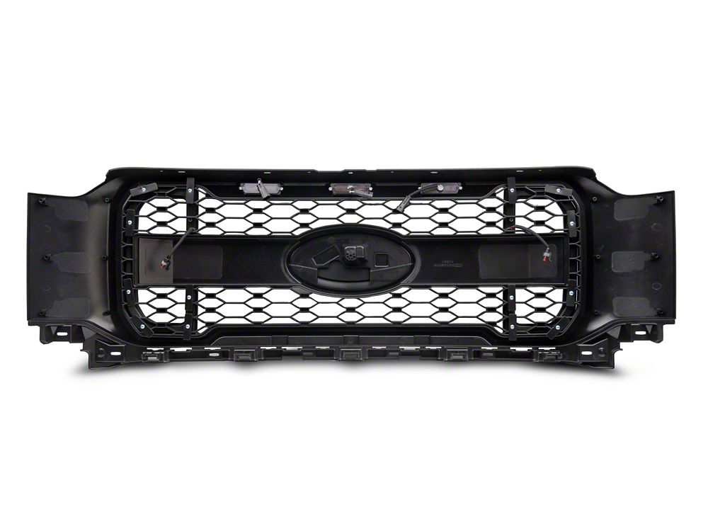 MP Concepts Upper Replacement Grille with LED Lighting and LED DRL; Matte Black (21-23 F-150, Excluding Raptor & Tremor)