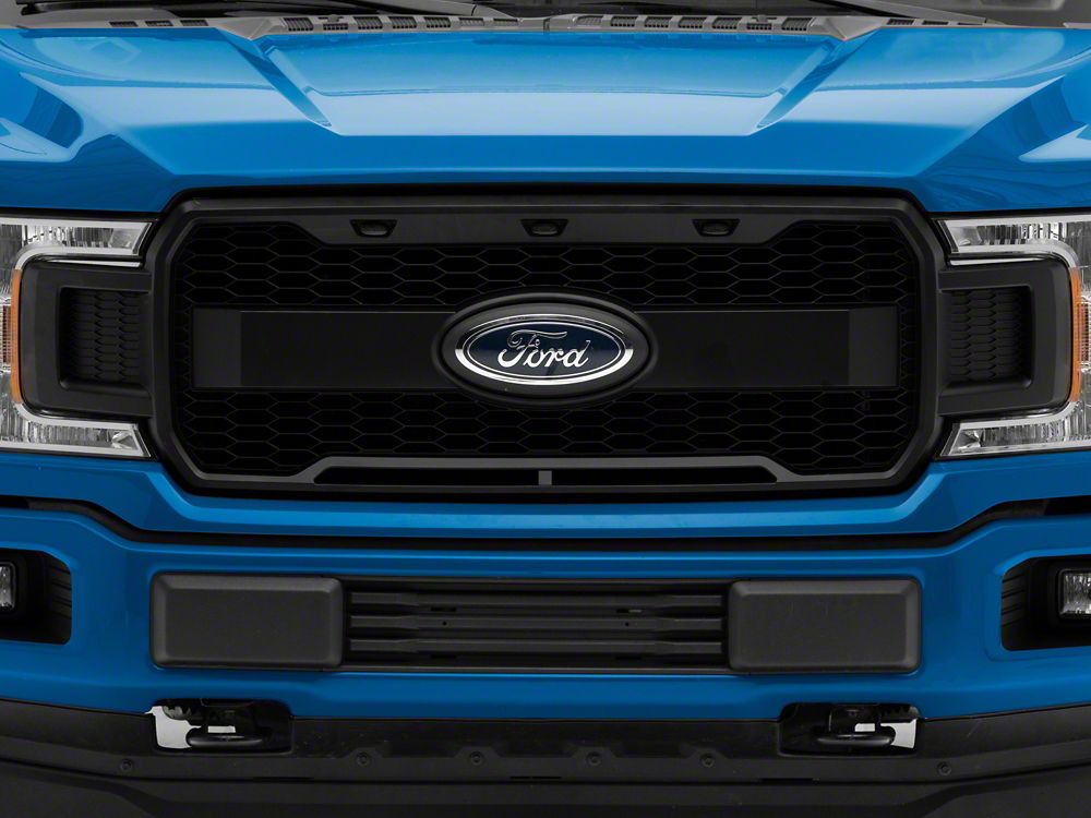 Upper Replacement Grille with LED DRL and Emblem Housing; Matte Black (18-20 F-150, Excluding Raptor)