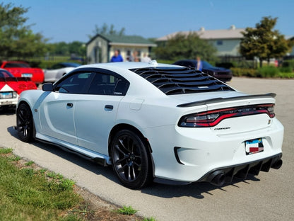 MP Concepts Rear Window Louvers; Matte Black (11-23 Charger)
