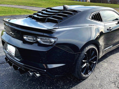 MP Concepts Rear Window Louvers; Gloss Black (16-24 Camaro Coupe)