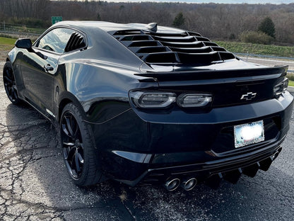 MP Concepts Rear Window Louvers; Gloss Black (16-24 Camaro Coupe)