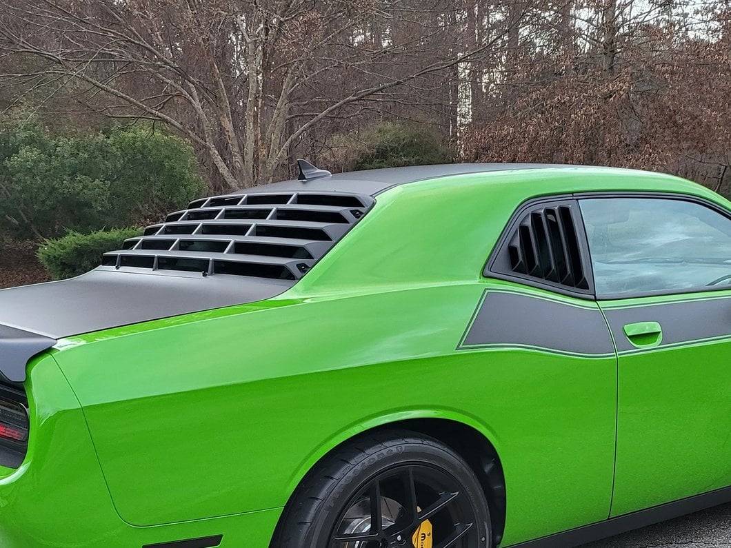 MP Concepts Quarter Window Louvers; Matte Black (08-23 Challenger)