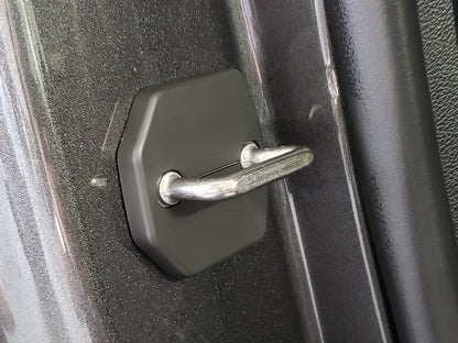 MP Concepts Door Striker Cover Set; Black (15-23 Mustang)