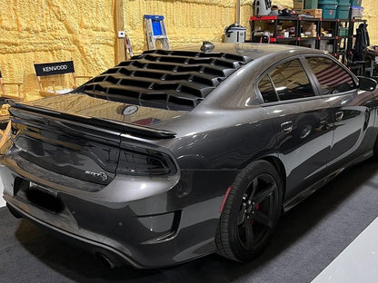 MP Concepts Rear Window Louvers; Matte Black (11-23 Charger)