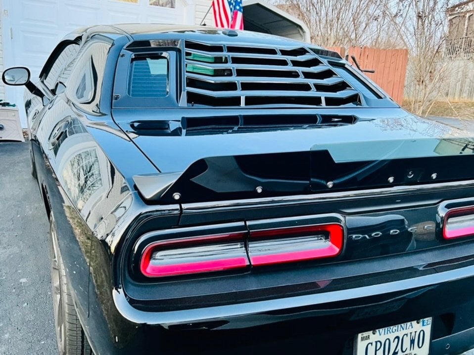 MP Concepts Rear Window Louvers; Gloss Black (08-23 Challenger)