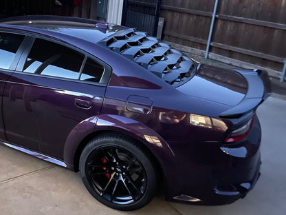 MP Concepts Rear Window Louvers; Matte Black (11-23 Charger)