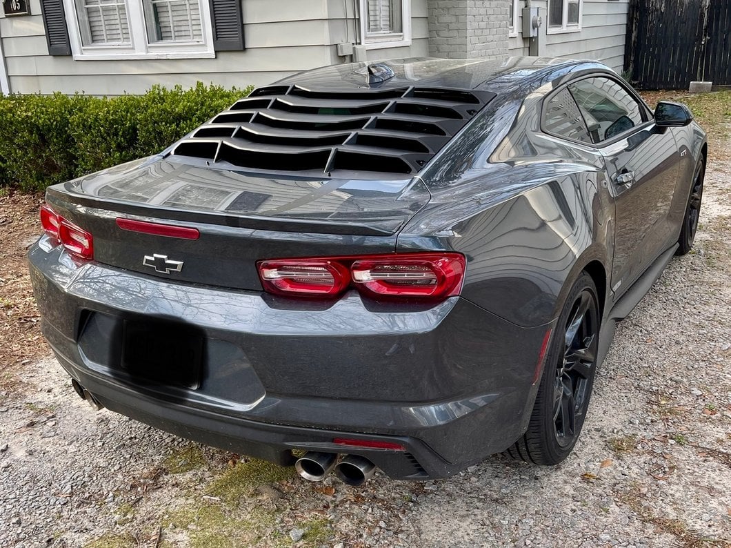 Motor-1 Matte Black Rear Window Louver For 2016-2020 Chevy Camaro Coupe – ABS Plastic, Sun Shade Vent Cover