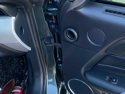 MP Concepts Door Hinge Cover Set; Black (15-25 Mustang)