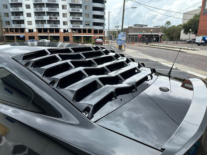 MP Concepts Rear Window Louvers; Gloss Black (05-14 Mustang Coupe)