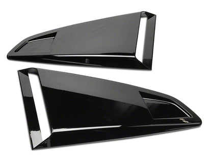 MP Concepts Quarter Window Scoops; Gloss Black (15-23 Mustang Fastback)