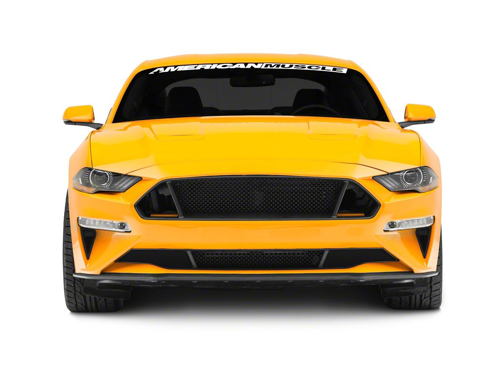Gplusmotor Black Honeycomb Front Lower Bumper Grille For 2018-2023 Ford Mustang