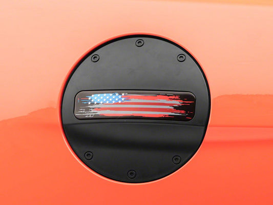 MP Concepts Old Glory Fuel Door; Matte Black (15-23 Mustang)