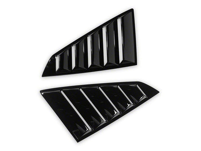 MP Concepts Quarter Window Louvers; Gloss Black (24-25 Mustang Fastback)