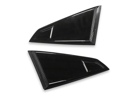 MP Concepts Quarter Window Scoops; Gloss Black (24-25 Mustang Fastback)