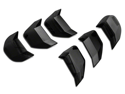 MP Concepts Rear Window Louvers with Smoked Tail Light Covers; Gloss Black (18-23 Mustang Fastback, Excluding GT350)