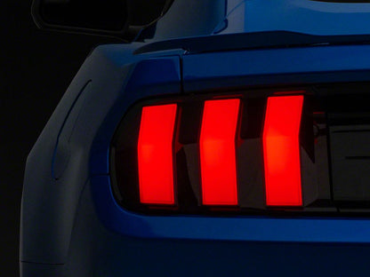 MP Concepts S650 Style LED Tail Lights; Black Housing; Red Lens (15-23 Mustang)