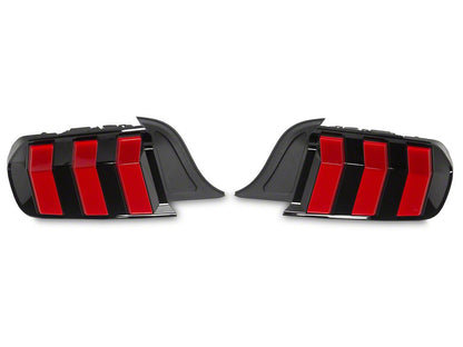 MP Concepts S650 Style LED Tail Lights; Black Housing; Red Lens (15-23 Mustang)