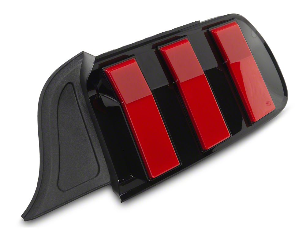 MP Concepts S650 Style LED Tail Lights; Black Housing; Red Lens (15-23 Mustang)