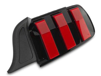 MP Concepts S650 Style LED Tail Lights; Black Housing; Red Lens (15-23 Mustang)