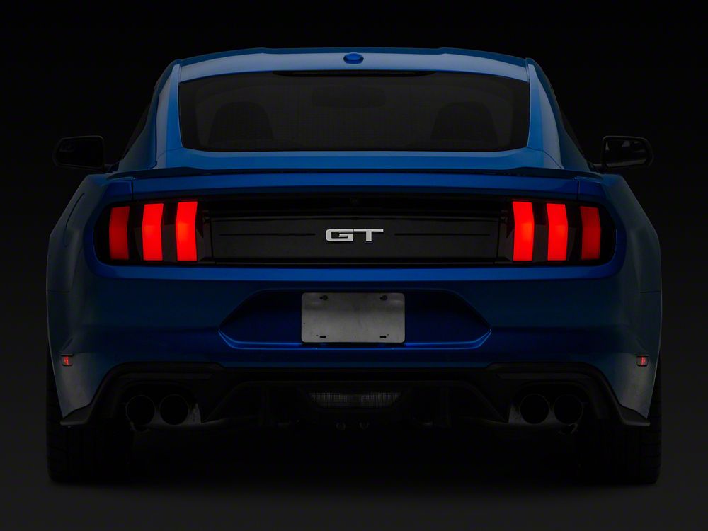 MP Concepts S650 Style LED Tail Lights; Black Housing; Red Lens (15-23 Mustang)