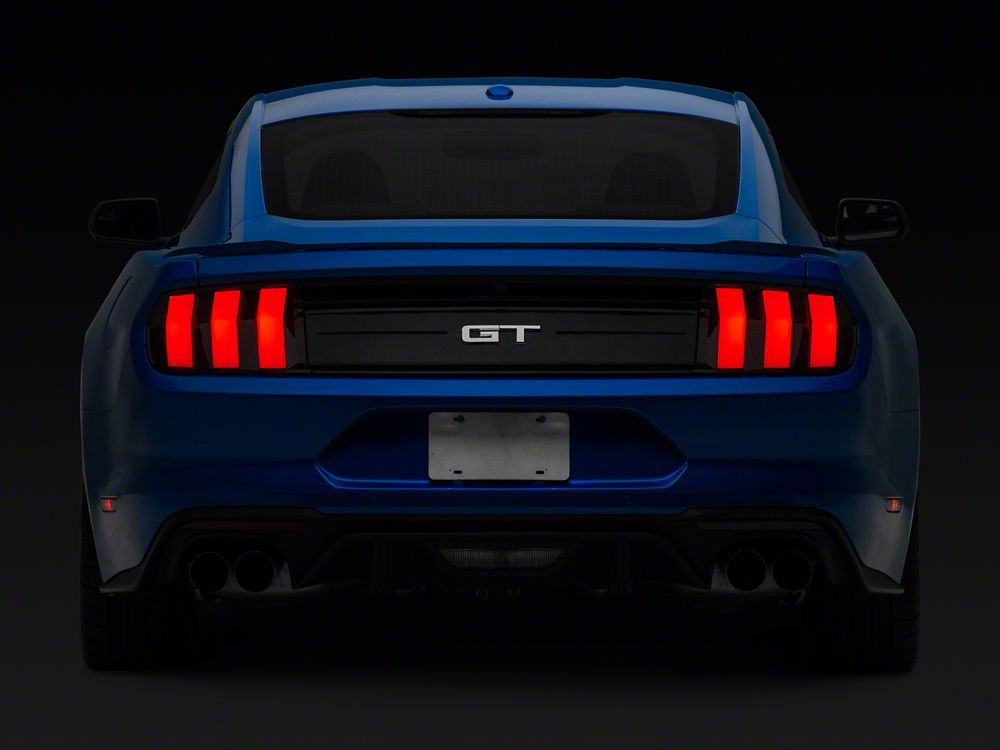 MP Concepts S650 Style LED Tail Lights; Black Housing; Red Lens (15-23 Mustang)