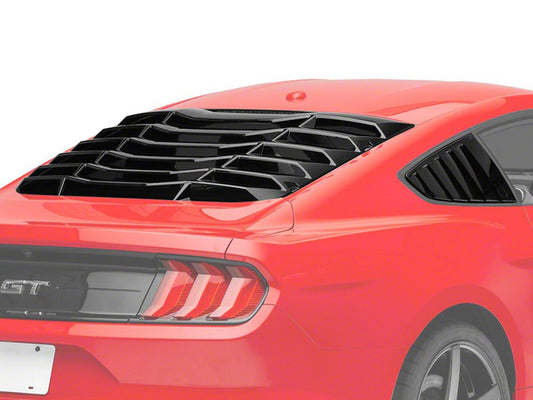 Quarter and Rear Window Louvers; Gloss Black (15-25 Mustang Fastback)