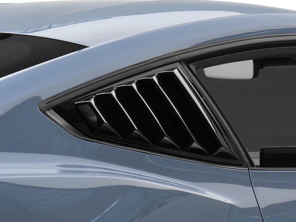 MP Concepts Quarter and Rear Window Louvers; Gloss Black (24-26 Mustang Fastback)