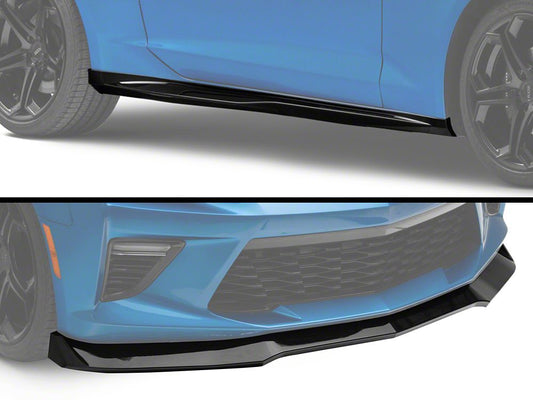 Chin Spoiler and Rocker Panels; Gloss Black (16-24 Camaro, Excluding ZL1)