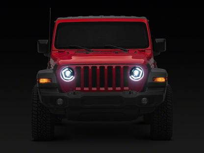 MP Concepts Thanos LED Headlights; Black Housing; Clear Lens (18-25 Jeep Wrangler JL)