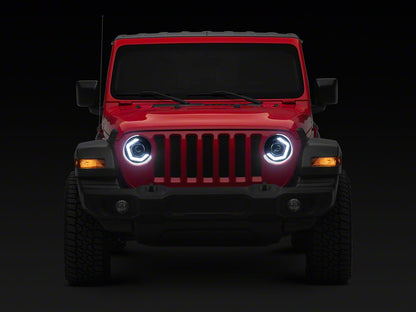 MP Concepts Thanos LED Headlights; Black Housing; Clear Lens (18-25 Jeep Wrangler JL)