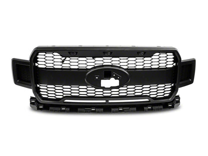 MP Concepts Upper Replacement Grille with LED DRL; Matte Black (18-20 F-150, Excluding Raptor)