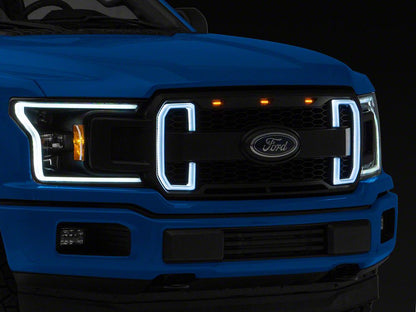 MP Concepts Upper Replacement Grille with LED Lighting and DRL; Matte Black (18-20 F-150, Excluding Raptor & XLT)