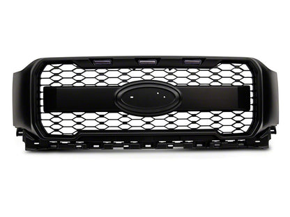 MP Concepts Upper Replacement Grille with LED Lighting; Matte Black (21-23 F-150, Excluding Raptor & Tremor)
