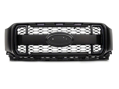 MP Concepts Upper Replacement Grille with LED Lighting and LED DRL; Matte Black (21-23 F-150, Excluding Raptor & Tremor)