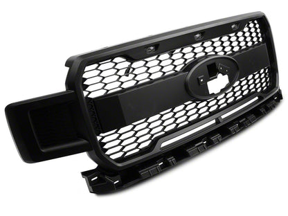 Upper Replacement Grille with LED DRL and Emblem Housing; Matte Black (18-20 F-150, Excluding Raptor)